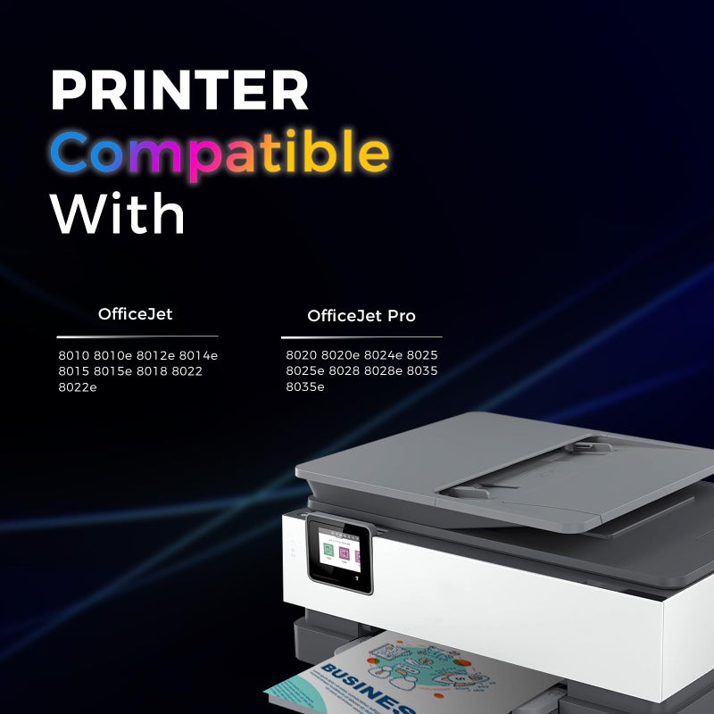 Hotcolor مجموعة حبر إعادة تعبئة HOTCOLOR 910 لخرطوشة حبر hp 910 لطابعة OfficeJet Pro 8035 8028 8025 8022 8020 4x100 مل زجاجة حبر إعادة تعبئة (1BK 1C 1M 1Y) - Image 2
